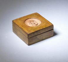 MARTIN BROTHERS (1873-1914) Lidded box with plaque, circa 1880
