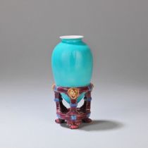 MINTON; ATTRIBUTED TO DR. CHRISTOPHER DRESSER Chinese bottle with intergral stand, circa 1865