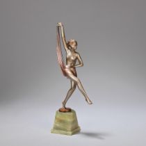 JOSEF LORENZL (AUSTRIAN, 1892-1950) 'Scarf dancer' figural sculpture, circa 1930