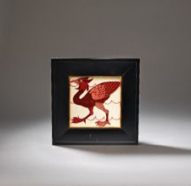 WILLIAM DE MORGAN (BRITISH, 1839-1917) 'Fantastic bird' tile, circa 1880