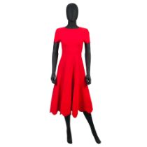 Alaïa: a Red Textured Fit and Flare Dress