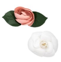 Karl Lagerfeld for Chanel: Two Silk Camellias 1990s (Includes a box)