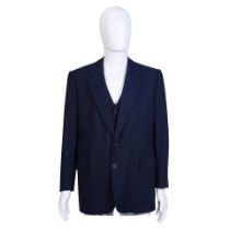 A Navy Blue Men's Loro Piana Vicuña Jacket and Matching Waistcoat Selfridges Bespoke by Hen...