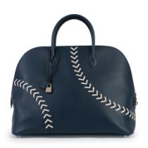 Hermès: a Bleu de Malte Evercolor Leather Baseball Bolide 45 Limited Edition 2017 (includes...