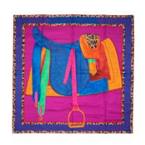 Hermès: a 'Selle d'Officier en Grande Tenue' Silk Scarf 2017 (includes box and scarf booklet)