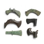 Five Near Eastern bronze axeheads and a bronze lugged axehead 6