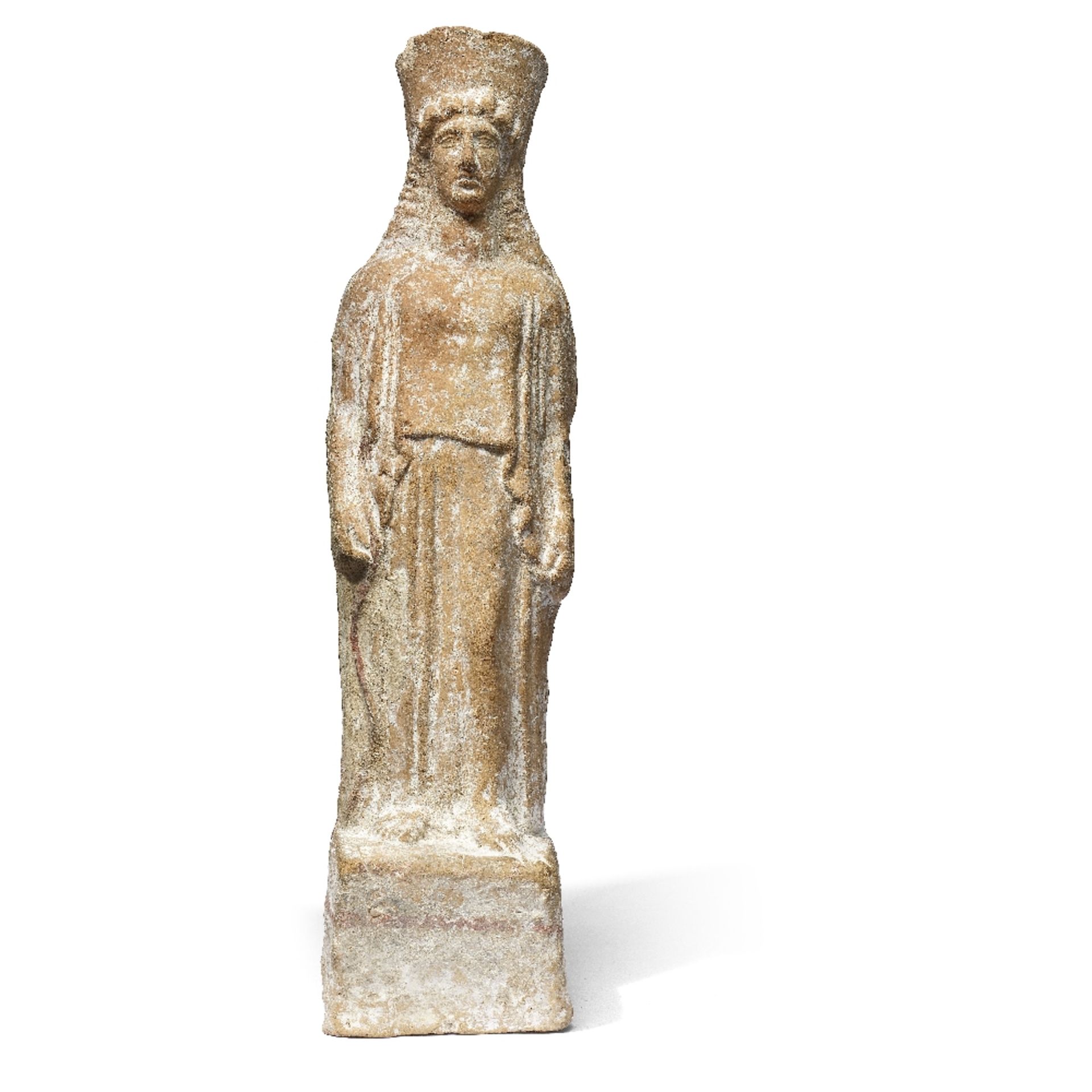 A large Boeotian terracotta standing female figure