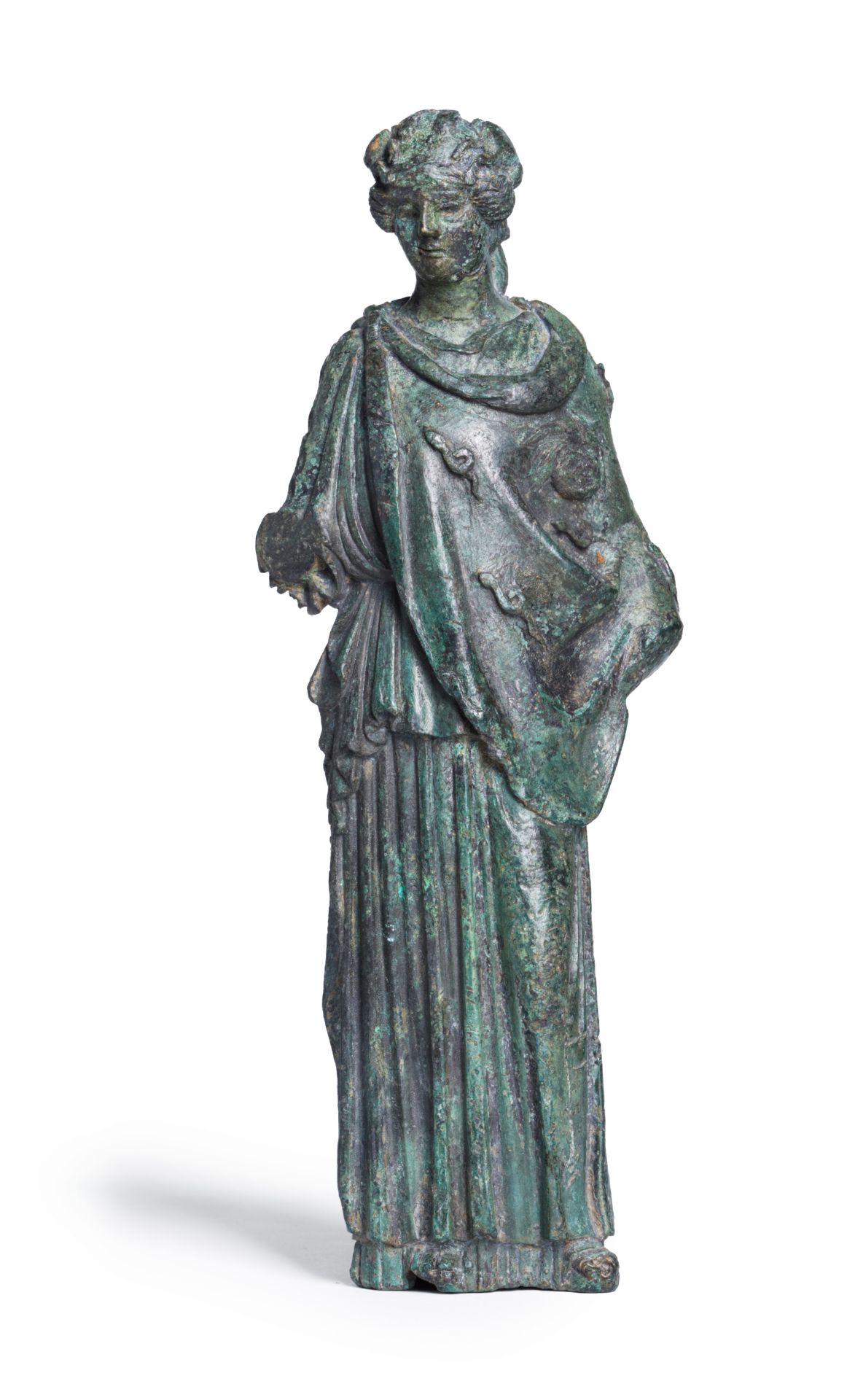 A Roman bronze figure of Athena