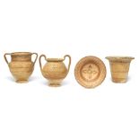 Four Messapian pottery vessels