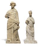 Two Tanagra terracotta standing female figures 2