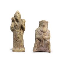 A Rhodian terracotta squatting satyr and a Greek Hermes Kriophoros 2