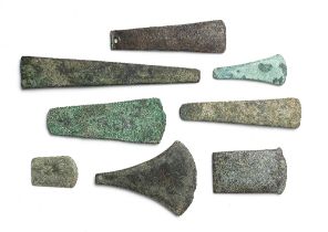 Eight European bronze flat axeheads 8