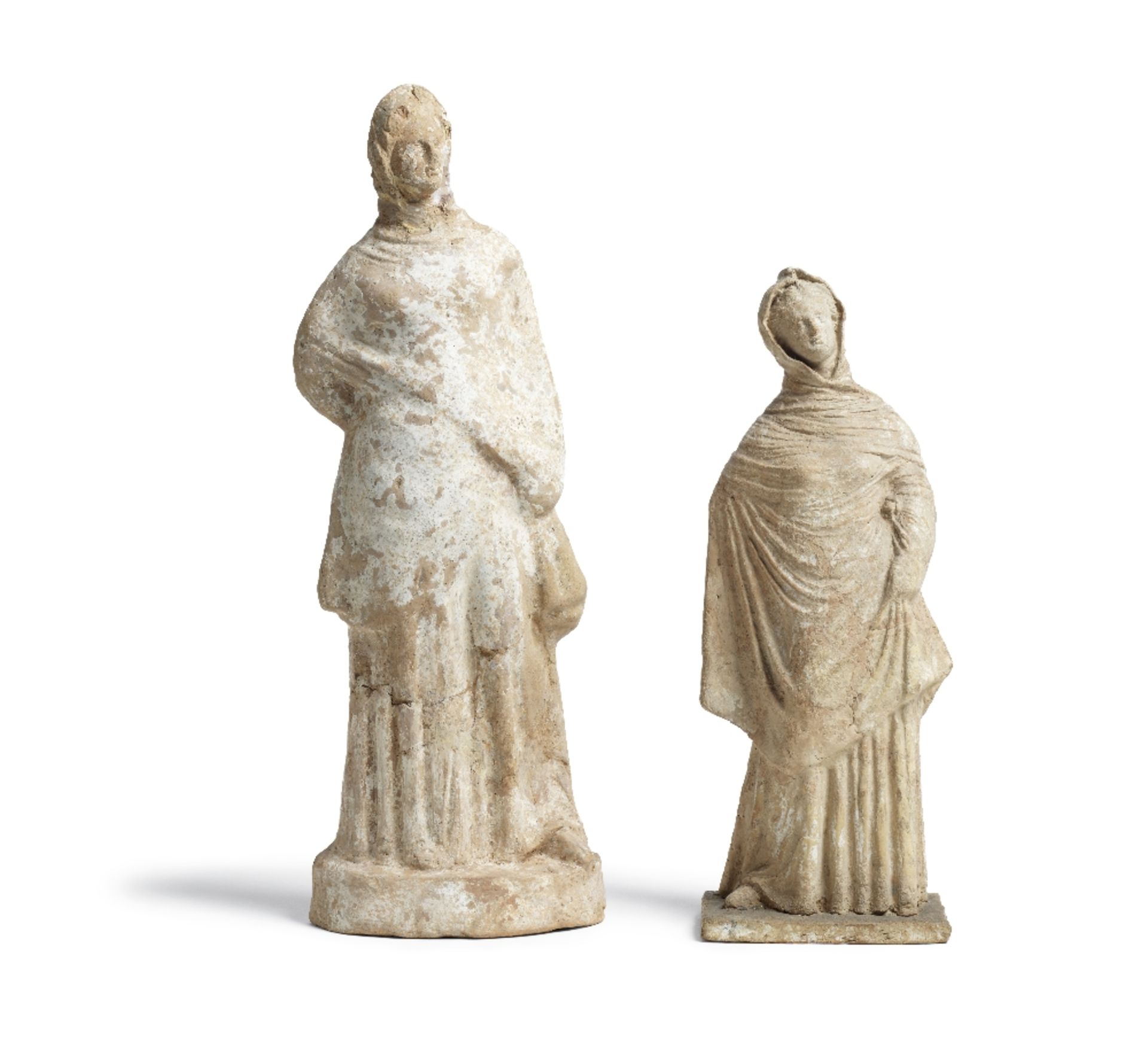 A Tanagra terracotta female figure and a Greek terracotta draped female figure 2