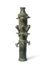 An Elamite bronze tubular cudgel with animal projections