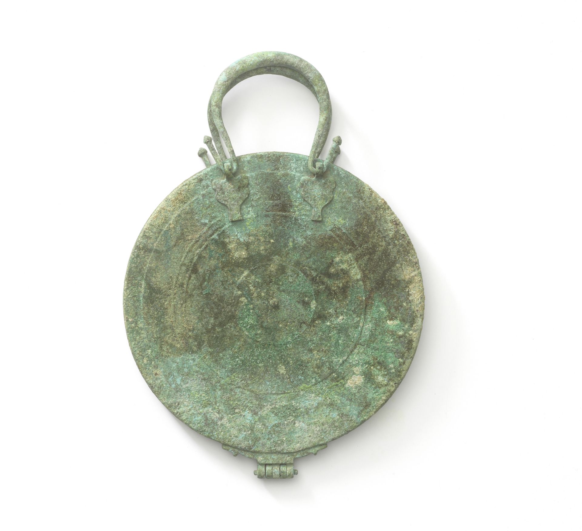 A Roman bronze hinged mirror