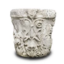A Late Roman or Romanesque marble column capital