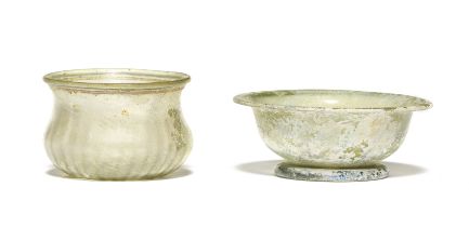 Two Gallo-Roman pale green glass vessels 2