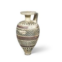 A Corinthian piriform pottery aryballos