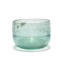 A Gallo-Roman blue glass Hofheim cup with wheel-cut bands