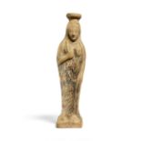 An East Greek plastic alabastron of a female figure