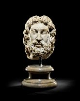 A Roman marble head of Zeus