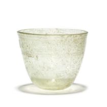 A Gallo-Roman colourless glass cup with wheel-cut bands