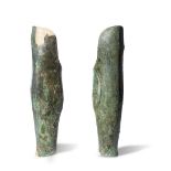 A pair of Greek or Etruscan bronze greaves 2