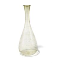A Roman colourless glass flask with wheel-cut bands