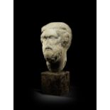 A Roman marble head of Zeus Ammon