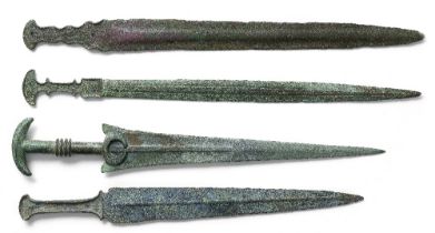 A group of four Luristan bronze swords 4