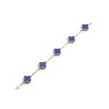 VAN CLEEF & ARPELS: BLUE AGATE 'ALHAMBRA' BRACELET