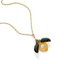 ENAMEL INSECT PENDANT WATCH,