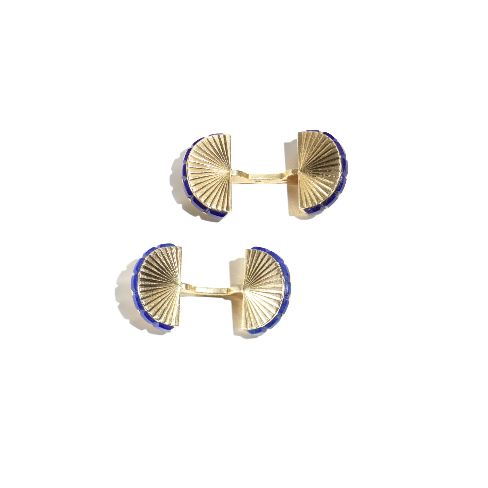 CARTIER: LAPIS LAZULI CUFFLINKS, 2ND HALF OF THE 20TH CENTURY