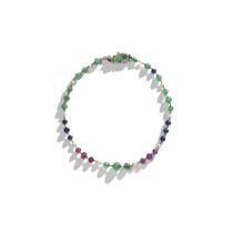 CARTIER: EMERALD, RUBY, SAPPHIRE, PEARL AND DIAMOND-SET NECKLACE, CIRCA 1925 AND LATER