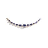 SAPPHIRE AND DIAMOND BRACELET, CIRCA 1940