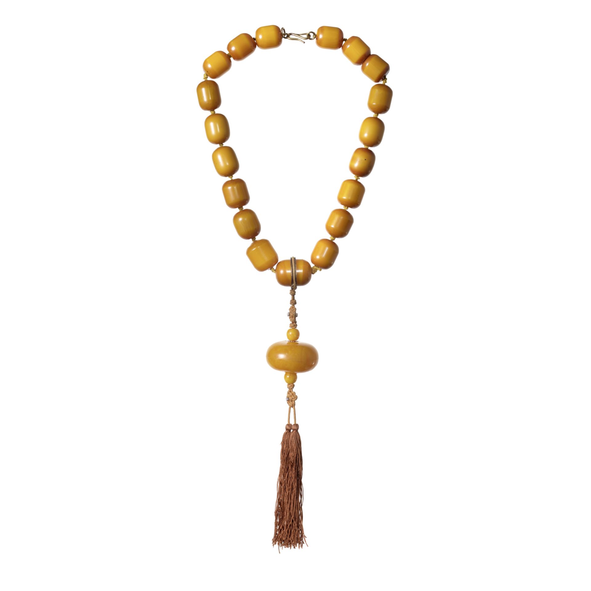 GRIMA: DIAMOND-SET AMBER BEAD NECKLACE