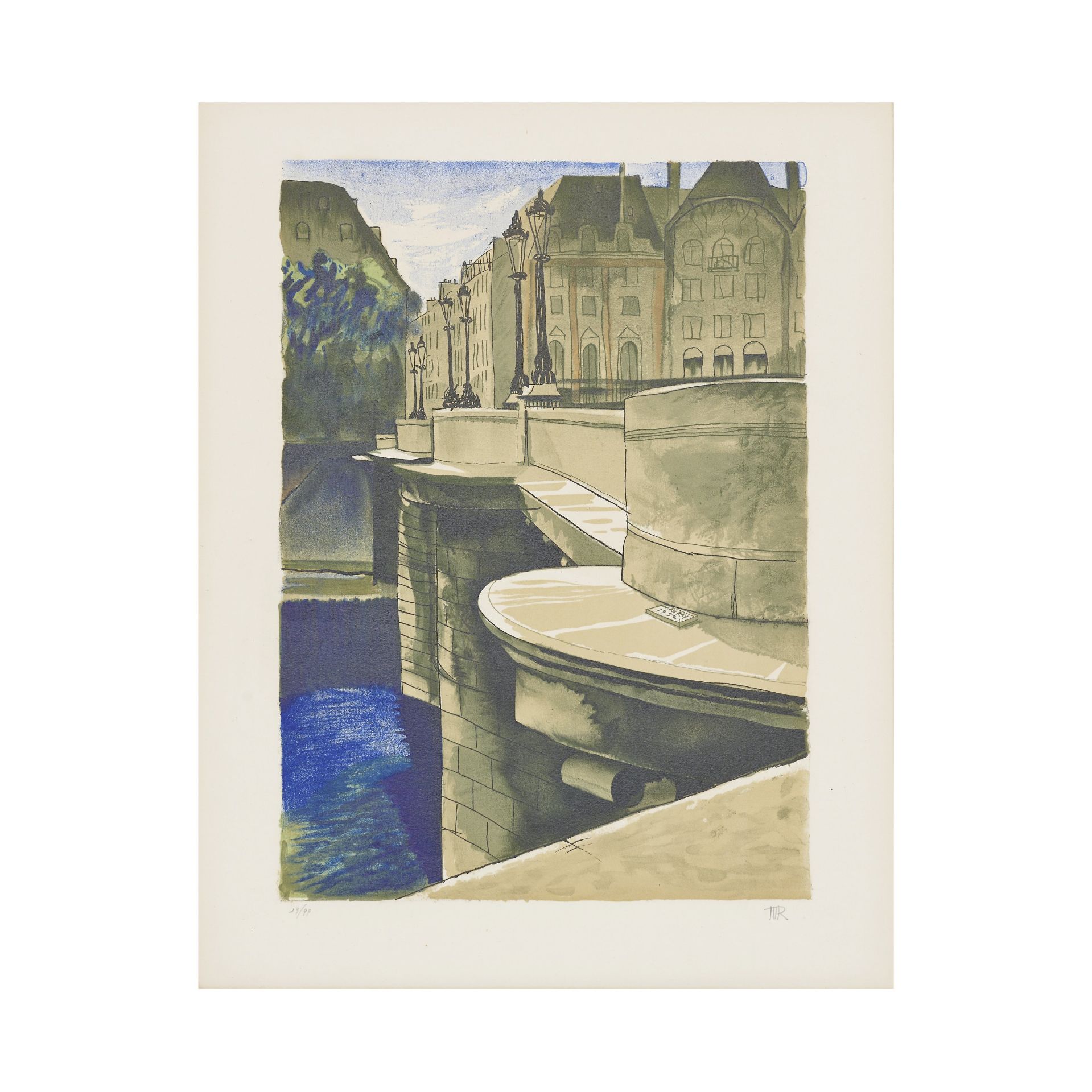 MAN RAY (1890-1976) Pont Neuf, 1974 Lithographie en couleurs sur v&#233;lin Monogramm&#233;e et...