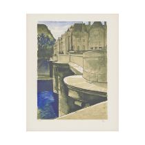 MAN RAY (1890-1976) Pont Neuf, 1974 Lithographie en couleurs sur v&#233;lin Monogramm&#233;e et...