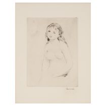 PIERRE AUGUSTE RENOIR (1841-1919) &#201;tude pour une baigneuse assise, 1918 (Delteil, 16)Point...