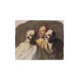 HONOR&#201; DAUMIER (1808-1879) Trois spectateurs (Three Spectators)