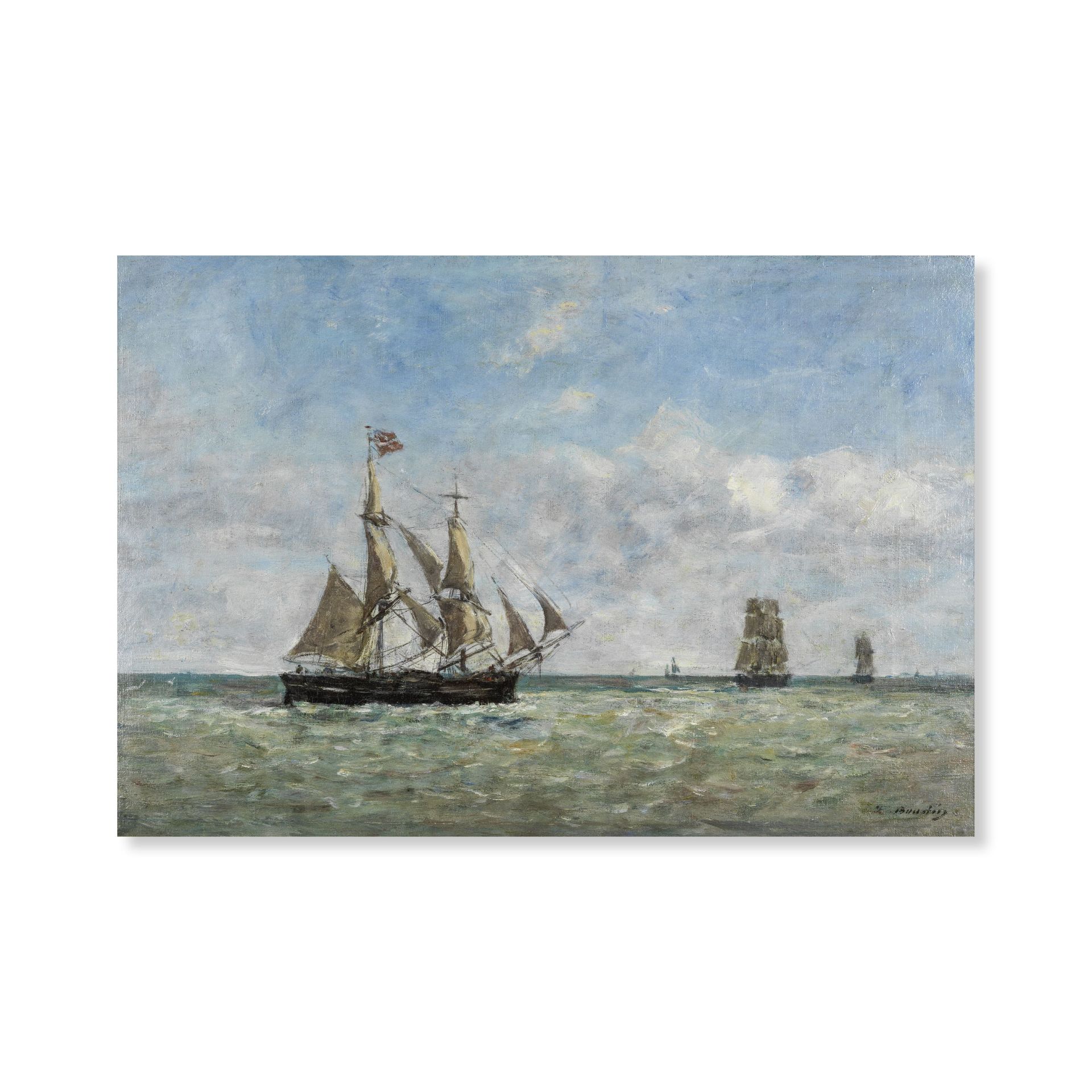 EUG&#200;NE BOUDIN (1824-1898) Bateaux de p&#234;che devant Trouville