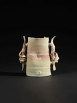 COLIN PEARSON (1923-2007) Vessel with twisted handles, 2001 Glazed stoneware H: 23cm. (9 1/16in...