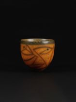 DUNCAN ROSS (1943-) Vase Form, 2002 Earthenware, smoke fired and burnished terra-sigillata orang...