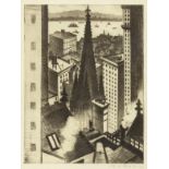 Christopher Richard Wynne Nevinson A.R.A. (British, 1889-1946) The Temples of New York Drypoint,...