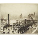 Christopher Richard Wynne Nevinson A.R.A. (British, 1889-1946) Westminster from a Savoy Window D...