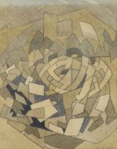 Claude Flight (British, 1881-1955) The Factory Pencil and watercolour, circa 1920, signed 'CLAUD...