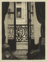 Christopher Richard Wynne Nevinson A.R.A. (British, 1889-1946) (From) A Paris Window Etching and...