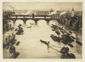 Christopher Richard Wynne Nevinson A.R.A. (British, 1889-1946) London Bridges Drypoint, circa 19...