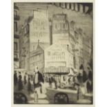 Christopher Richard Wynne Nevinson A.R.A. (British, 1889-1946) Place Blanche Etching, 1922, on l...
