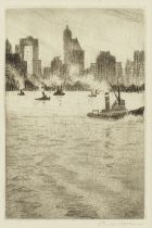 Christopher Richard Wynne Nevinson A.R.A. (British, 1889-1946) From the Ferry, New York Drypoint...